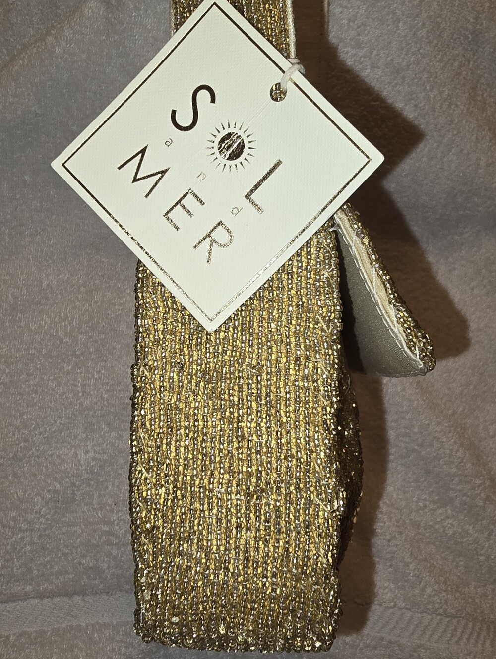 TJ Maxx Viral Autumn Pumpkin Spice Latte Beaded Handbag Gold Metallic  NWT - Picture 9 of 15